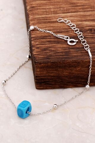 Turkuaz Toplu Tasarım Gümüş Bileklik 3225