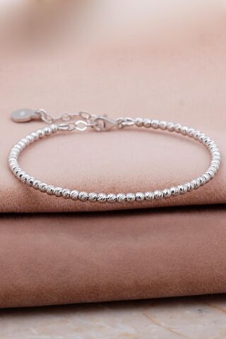 Dorika Tasarım Altın Yaldız Rose ve Rodyumlu 925 Ayar Gümüş Kombin Bilezik 4021