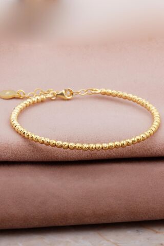 Dorika Tasarım Altın Yaldız Rose ve Rodyumlu 925 Ayar Gümüş Kombin Bilezik 4021