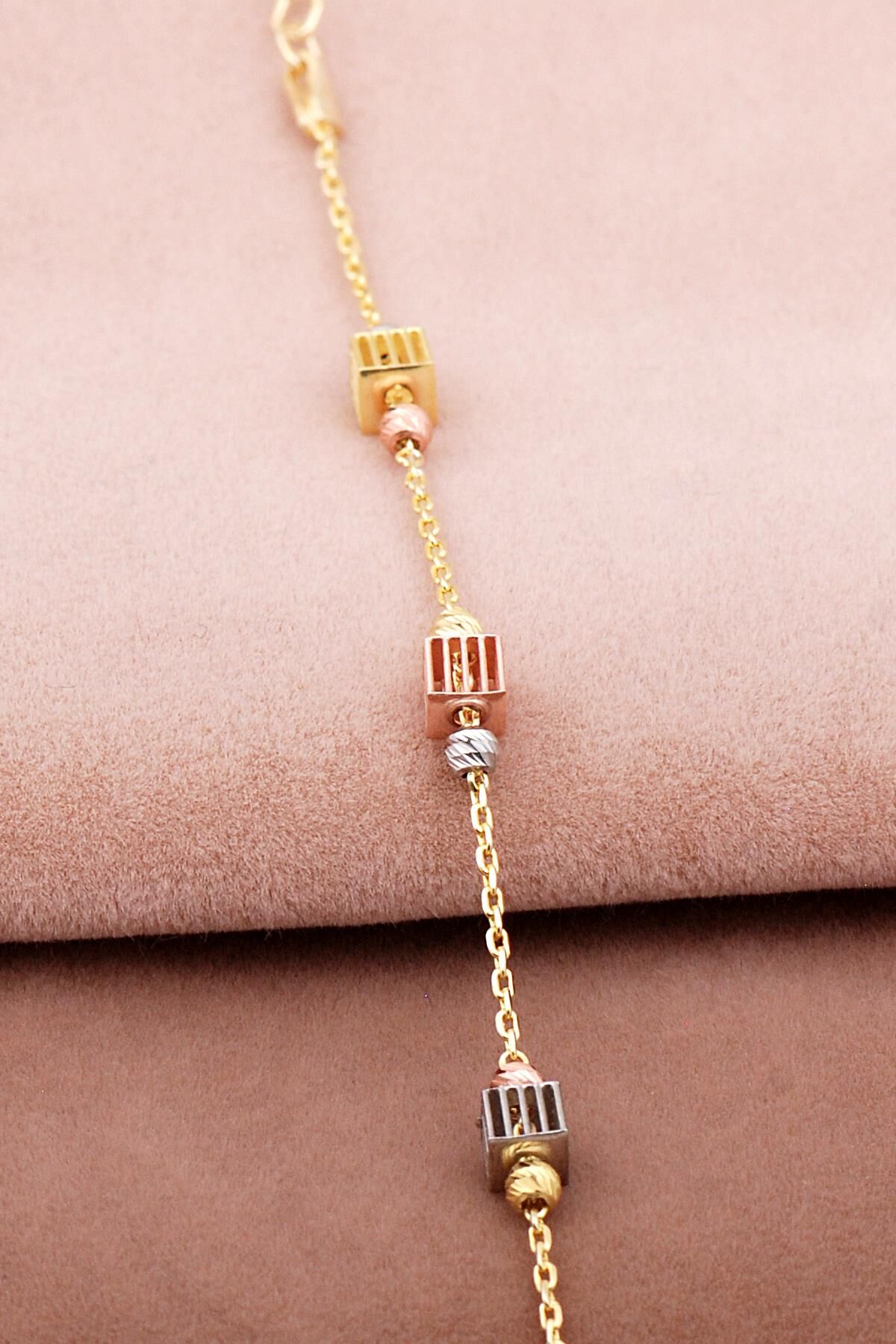 Dorissa Küp Tasarım Altın Yaldızlı Gümüş Bileklik 4022