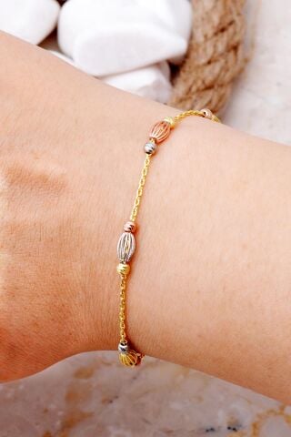 Dorissa Tasarım Altın Yaldızlı Gümüş Bileklik 4023