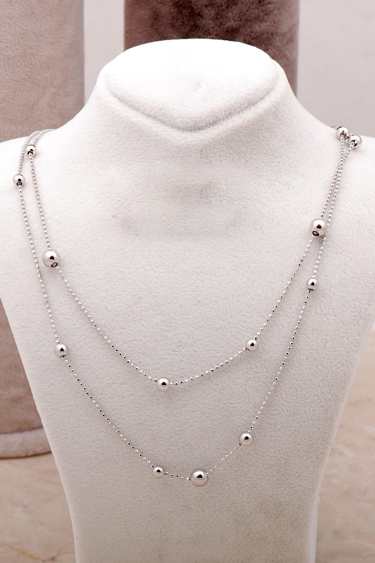 Dorika Rodyumlu 925 Ayar Gümüş Kolye 6862