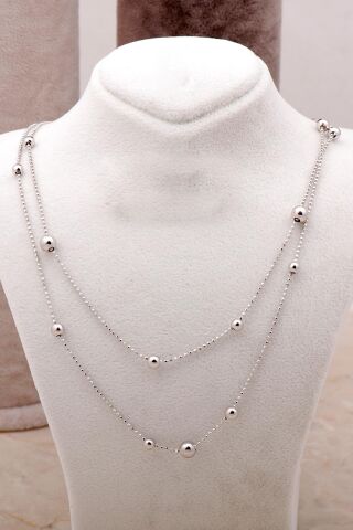 Dorika Rodyumlu 925 Ayar Gümüş Kolye 6862