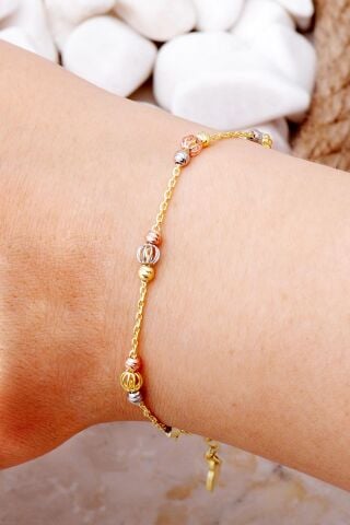 Dorissa Tasarım Altın Yaldızlı Gümüş Bileklik 4024