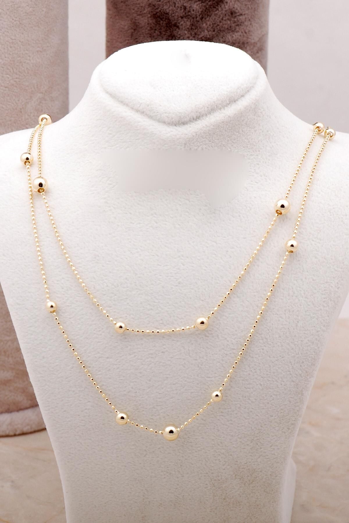 Dorika Altın Yaldızlı 925 Ayar Gümüş Kolye 6863