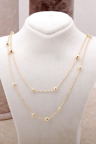 Dorika Altın Yaldızlı 925 Ayar Gümüş Kolye 6863