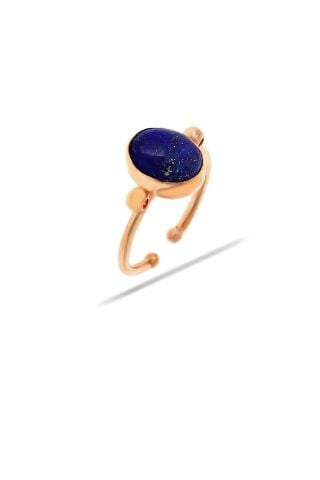 Lapis Lazuli Taşlı Rose Gümüş Yüzük 3193