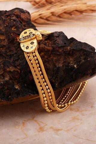 Anadolu Motifli Altın Kaplama Gümüş Midyat Hasırı Akıtma Bileklik 4713