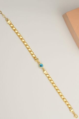 Gümüş Altın Kaplama Göz Nazar Boncuklu Zincir Bileklik 4559