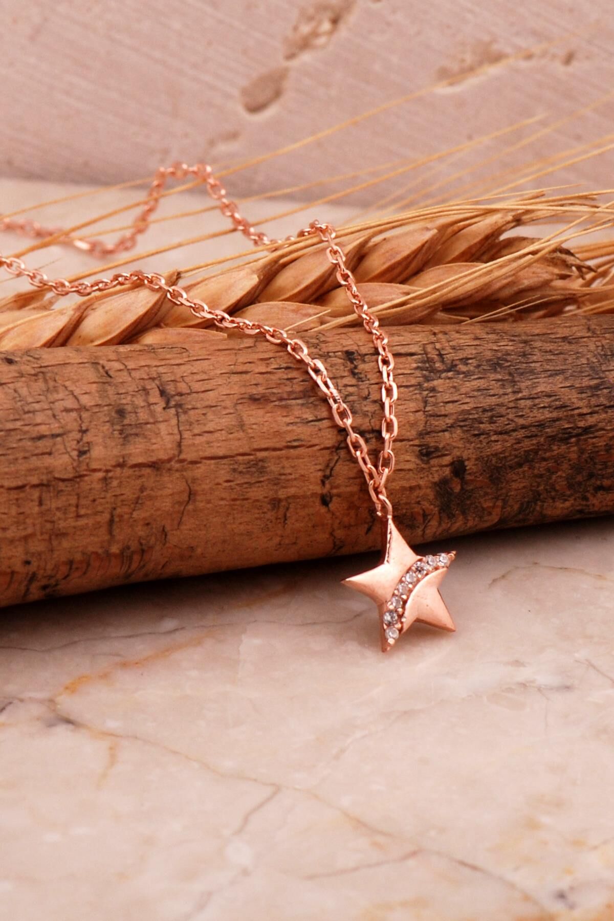Yıldız Mini Rose Gümüş Kolye 7985