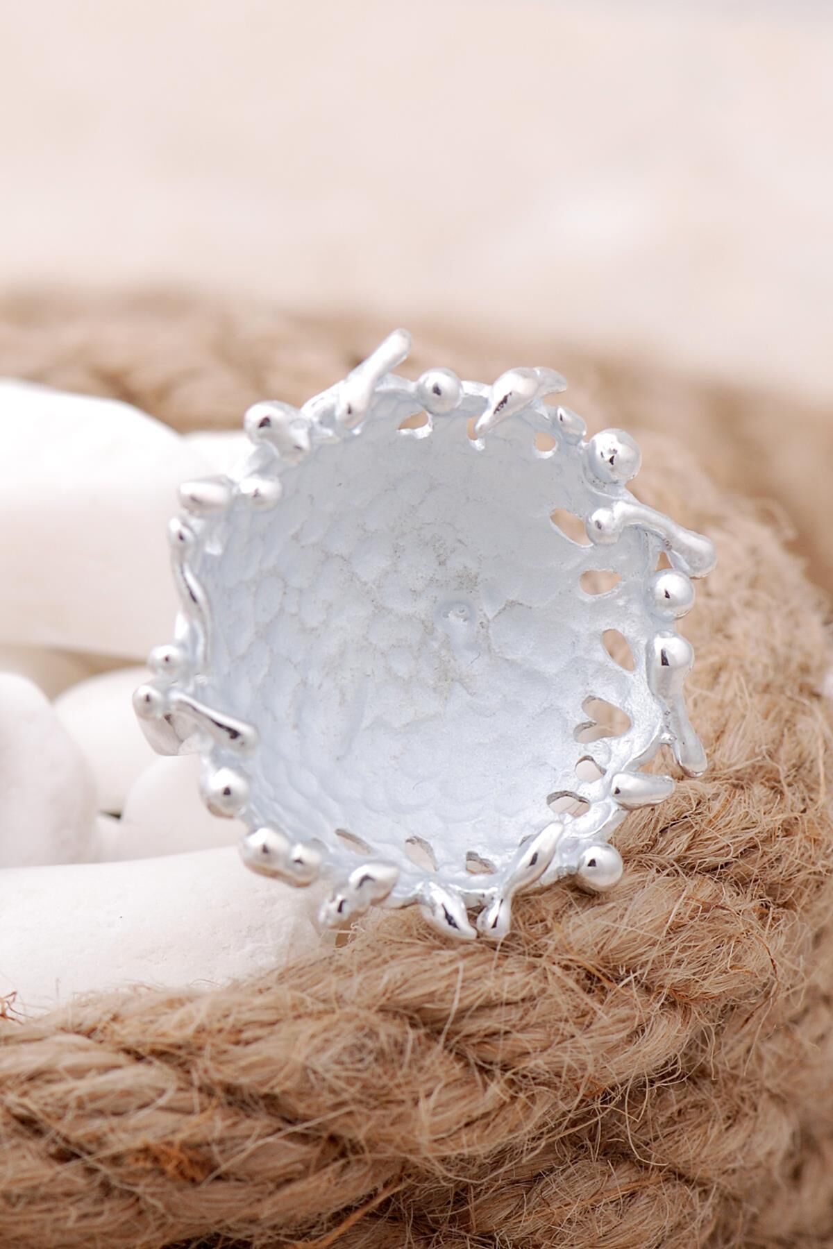 Tasarım Rodyumlu Gümüş Yüzük 3362