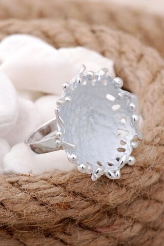 Tasarım Rodyumlu Gümüş Yüzük 3362