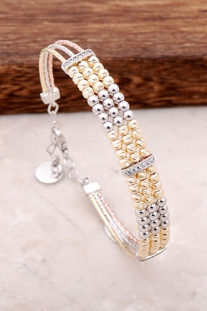 Dorissa Tasarım Altın Yaldızlı Gümüş Bilezik 2975