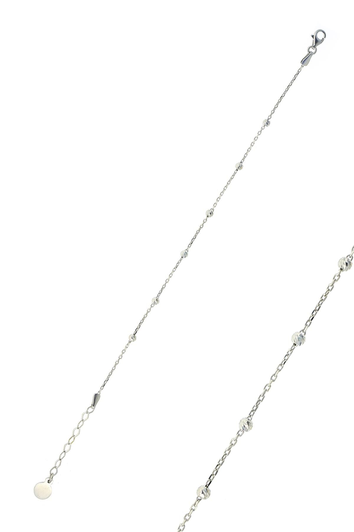 Dorika Rodyumlu Zincir 925 Ayar Gümüş Bileklik 3790