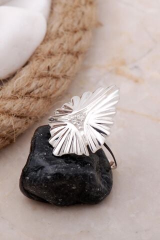 Taşlı Tasarım Gümüş Yüzük 3366