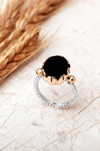 3 Farklı Doğal Taş Seçenekli Elişi Ayarlanabilir 925 Ayar Gümüş Oval Yüzük 6005