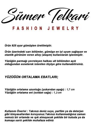 3 Farklı Doğal Taş Seçenekli Elişi Ayarlanabilir 925 Ayar Gümüş Oval Yüzük 6005