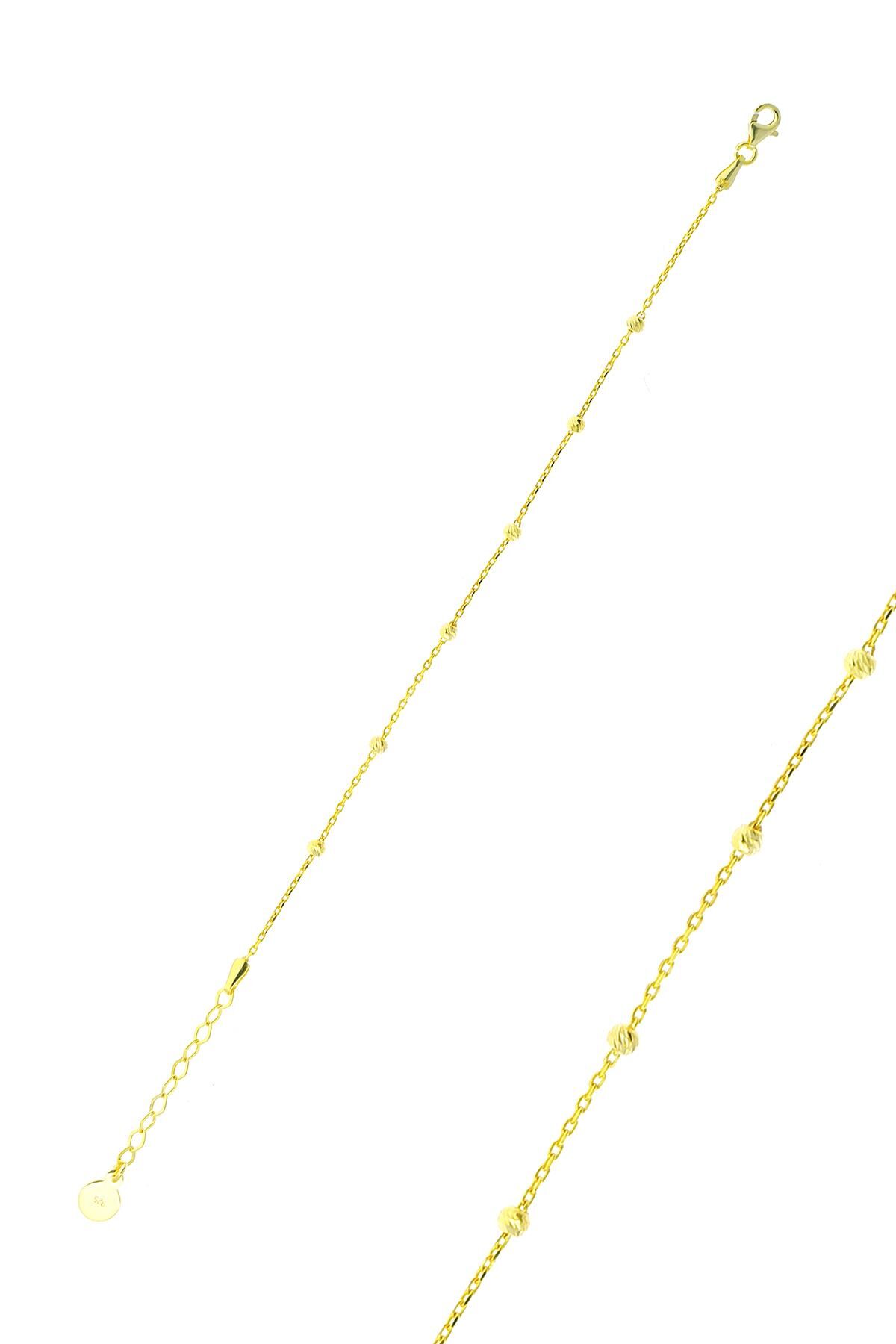 Dorissa Altın Yaldızlı Zincir Gümüş Bileklik 3792