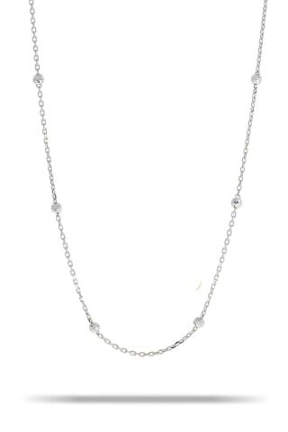 Dorika Rodyumlu 75 cm 925 Ayar Gümüş Zincir Kolye 7318