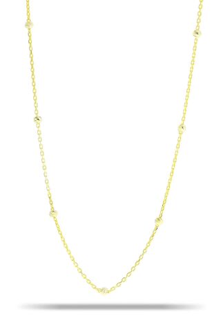 Dorissa Altın Yaldızlı 75 cm Gümüş Zincir Kolye 7320