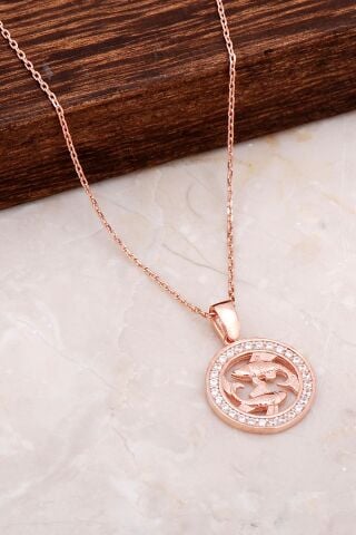 Balık Burcu Rose Gümüş Kolye 6684