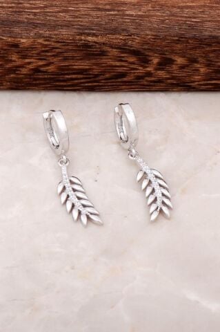 Başak Tasarımlı Gümüş Halka Küpe 4449