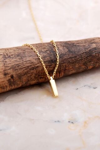 İ Harfi Altın Kaplama Gümüş Kolye 7870