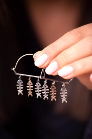 Podos Tasarım Elişi Gümüş Küpe 4034