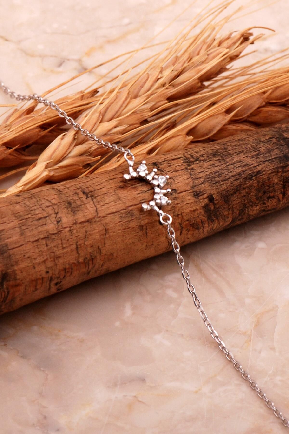 Güneş Rodyumlu Taşlı Gümüş Bileklik 4577