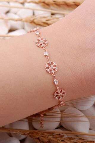 Kar Tanesi Rose Gümüş Bileklik 3910