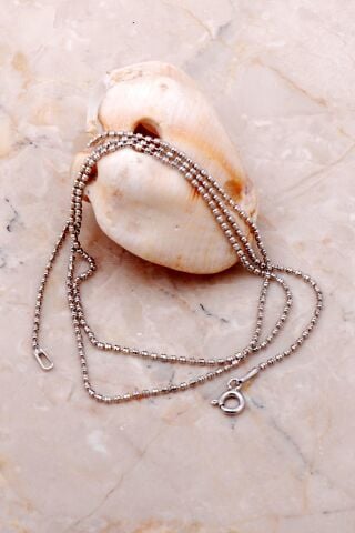 İtalyan Rodyumlu Gümüş Zincir Kolye 7138