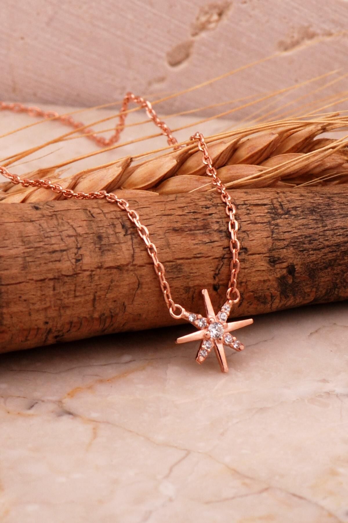 Kutup Yıldızı Mini Rose Gümüş Kolye 7988