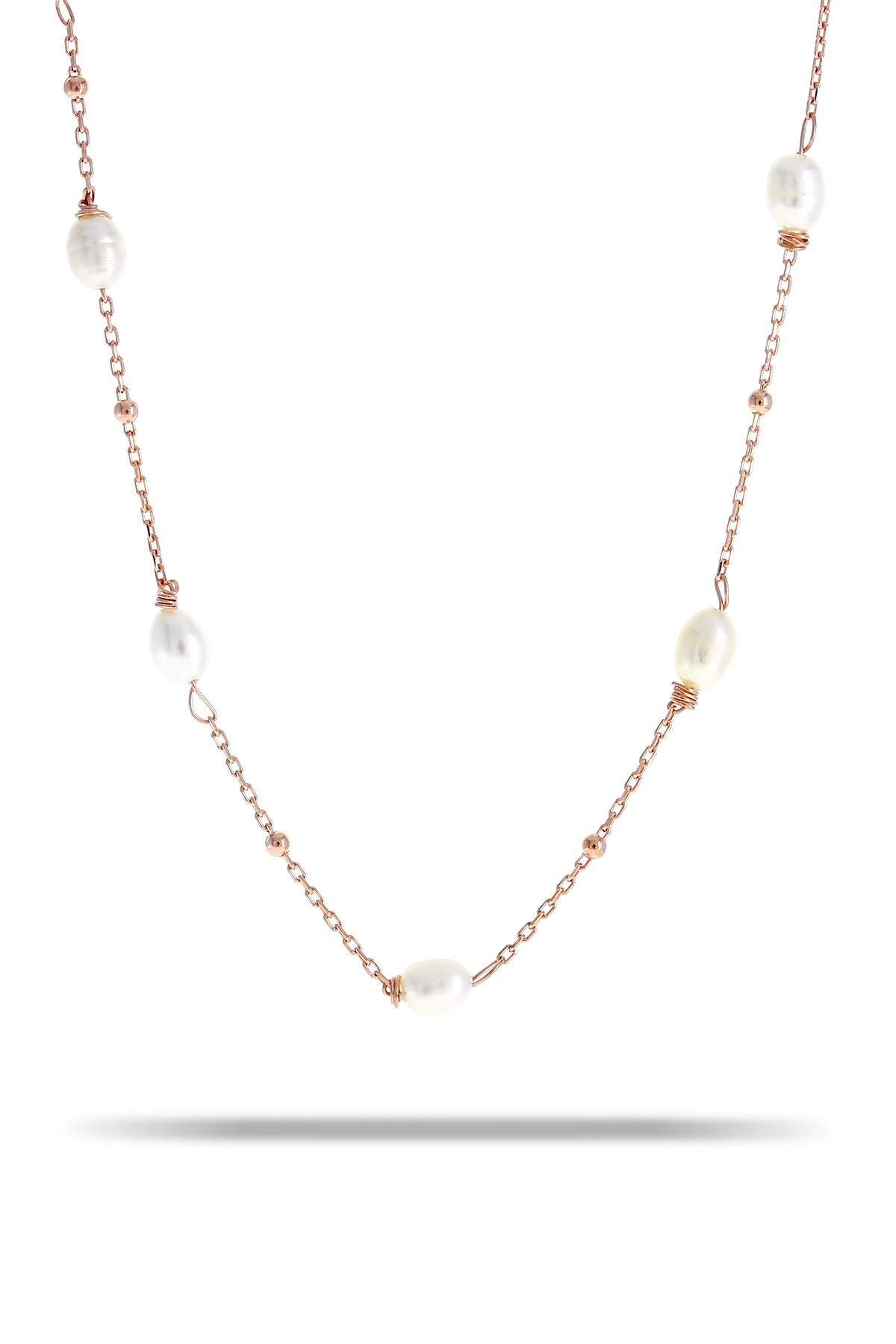 İncili Rose Gümüş Kolye 7331