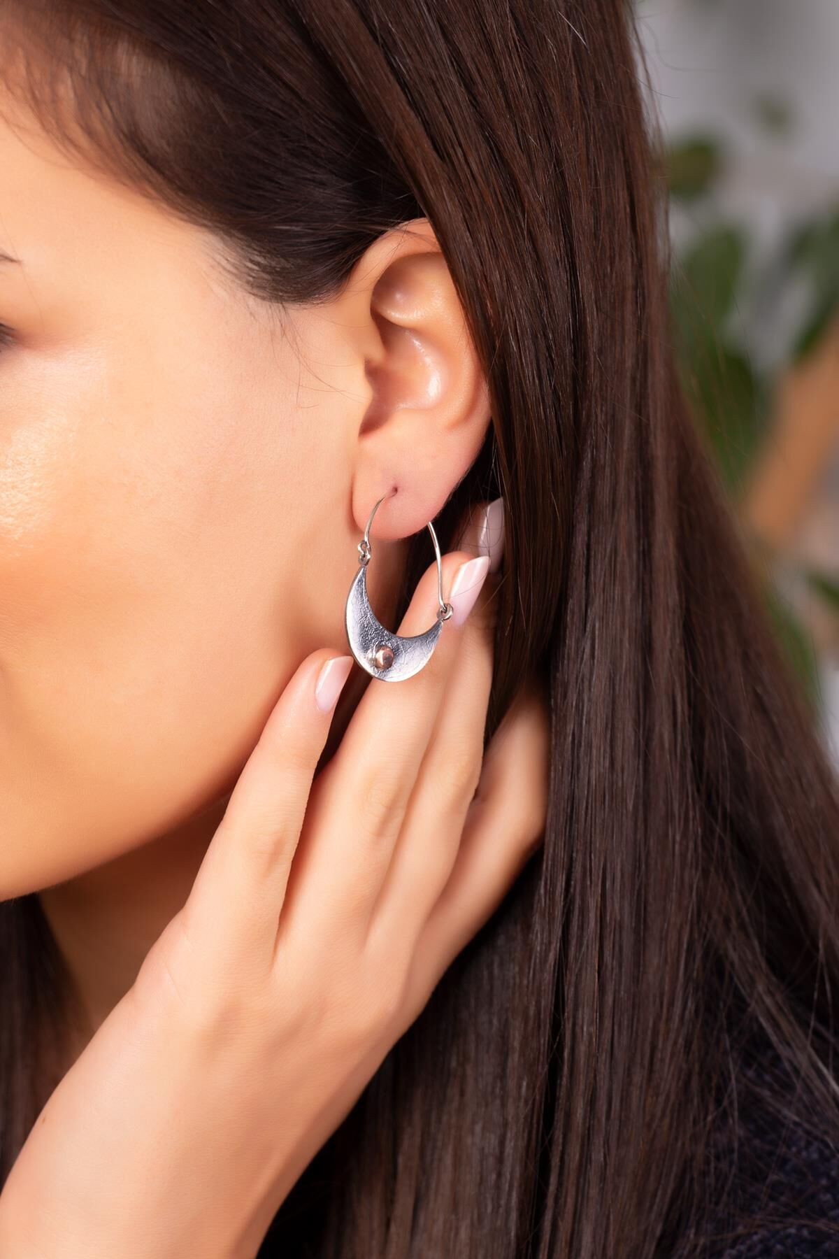 İmera Tasarım Elişi Gümüş Küpe 4042