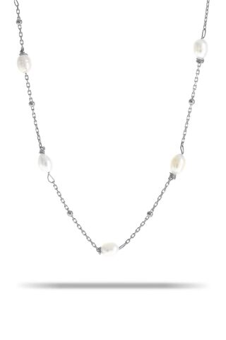 İncili Rodyumlu Gümüş Kolye 7333