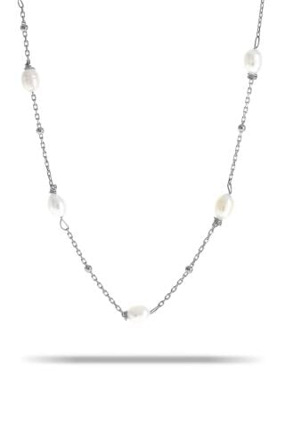 İncili Rodyumlu Gümüş Kolye 7333