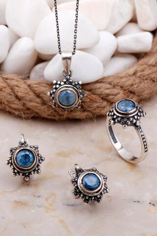 Opal Taşlı Gümüş Set 2568