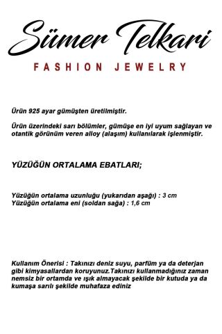 6 Farklı Renk Seçenekli Sedef Taşlı Elişi Mekik 925 Ayar Gümüş Yüzük 6007 17 - Sedef Taşı (Lacivert)