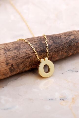 Ö Harfi Altın Kaplama Gümüş Kolye 7888