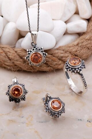 Topaz Taşlı Gümüş Set 2569