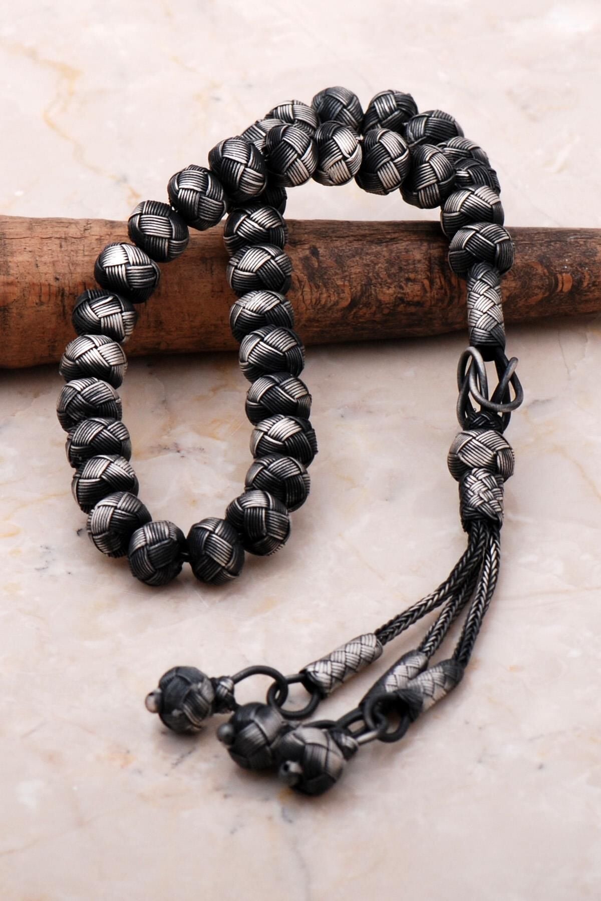 Kazaziye El Sarması Gümüş Tesbih 115