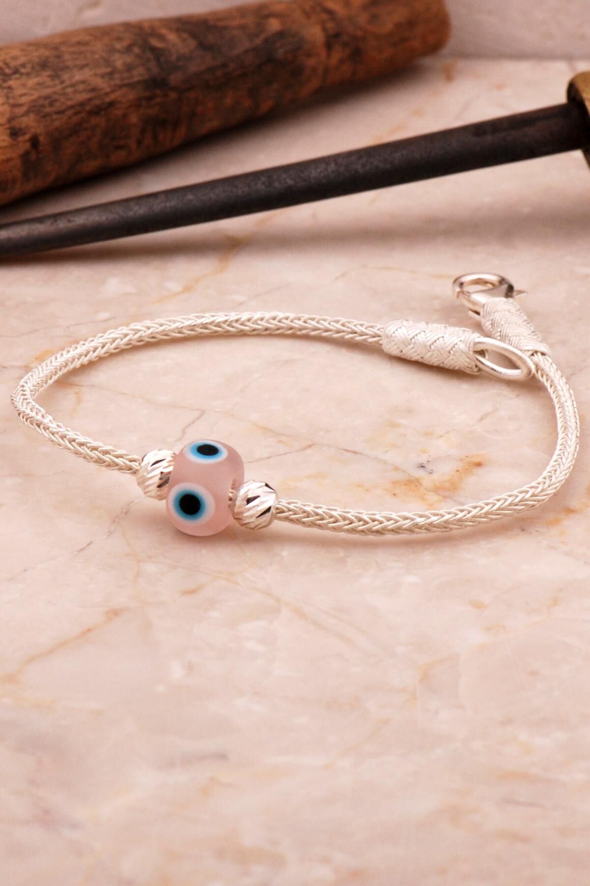 Kazaziye Dorissa Nazar Boncuklu Gümüş Bileklik 4584