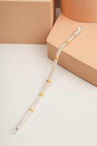 Kazaziye İşlemeli Tasarım Gümüş Bileklik 3238