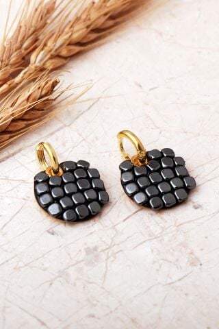 5 Farklı Renk Seçenekli Altın Yaldızlı 925 Ayar Gümüş Halka Küpe 7412