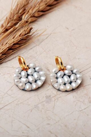 5 Farklı Renk Seçenekli Altın Yaldızlı 925 Ayar Gümüş Halka Küpe 7412