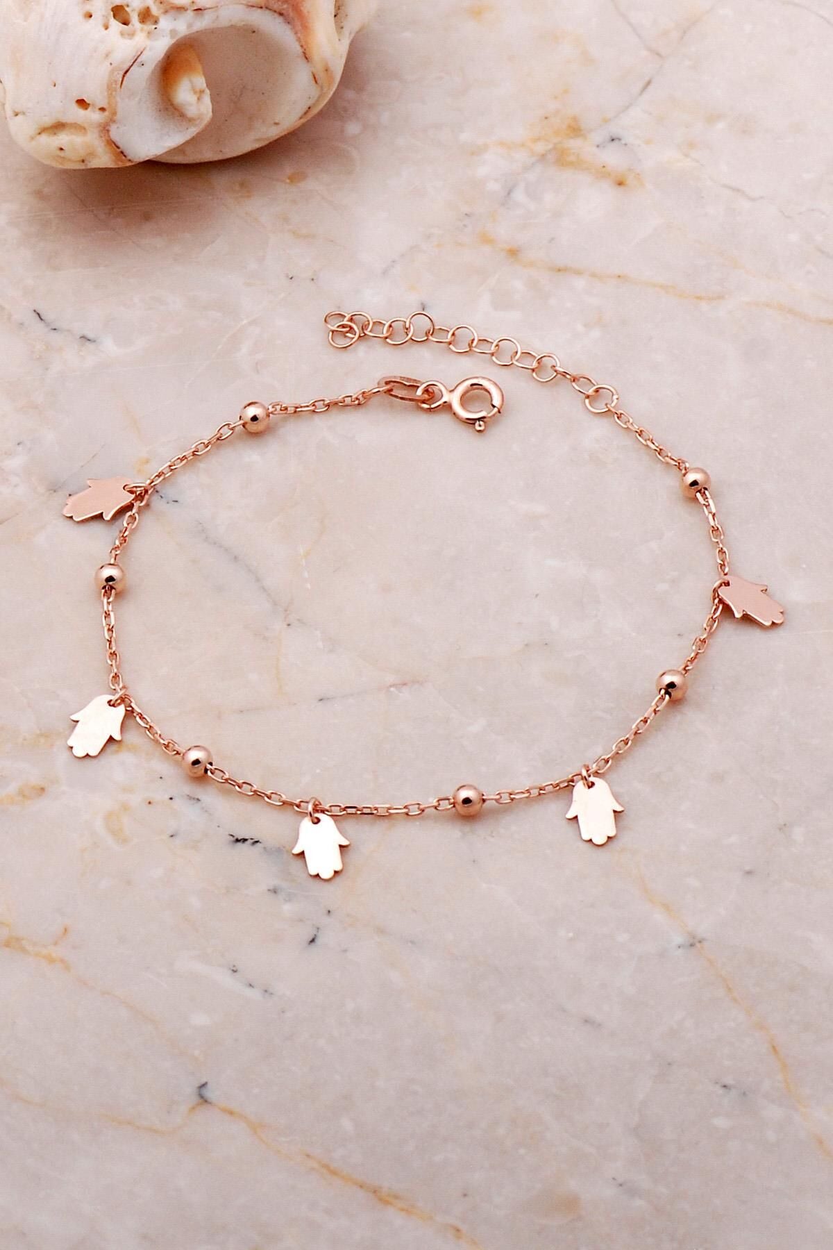 Bereket Eli Sallantılı Rose Gümüş Toplu Bileklik 3670