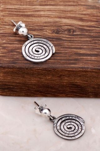 Karno Tasarım Elişi Gümüş Küpe 4054