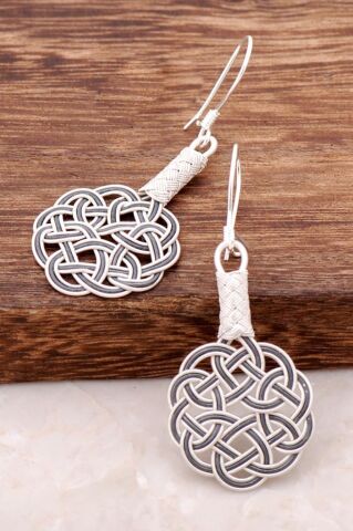 Aşk Düğümü İki Renkli Kazaziye Gümüş Küpe 212