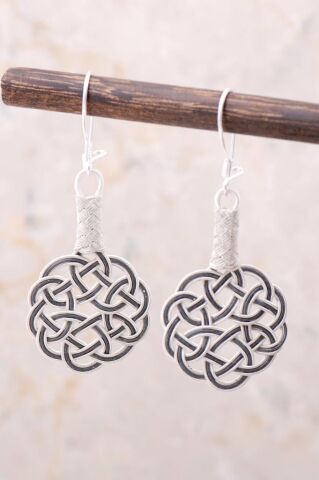 Aşk Düğümü İki Renkli Kazaziye Gümüş Küpe 212