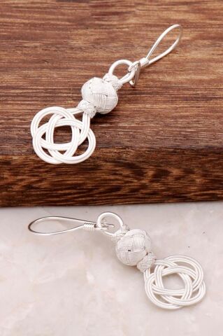 Kazaziye El Örmesi Gümüş Küpe 213